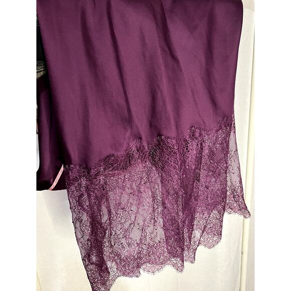 Victoria's Secret Sexy Purple Pink Lace Faux Silk Slip Dress Nightgown - Picture 5 of 10